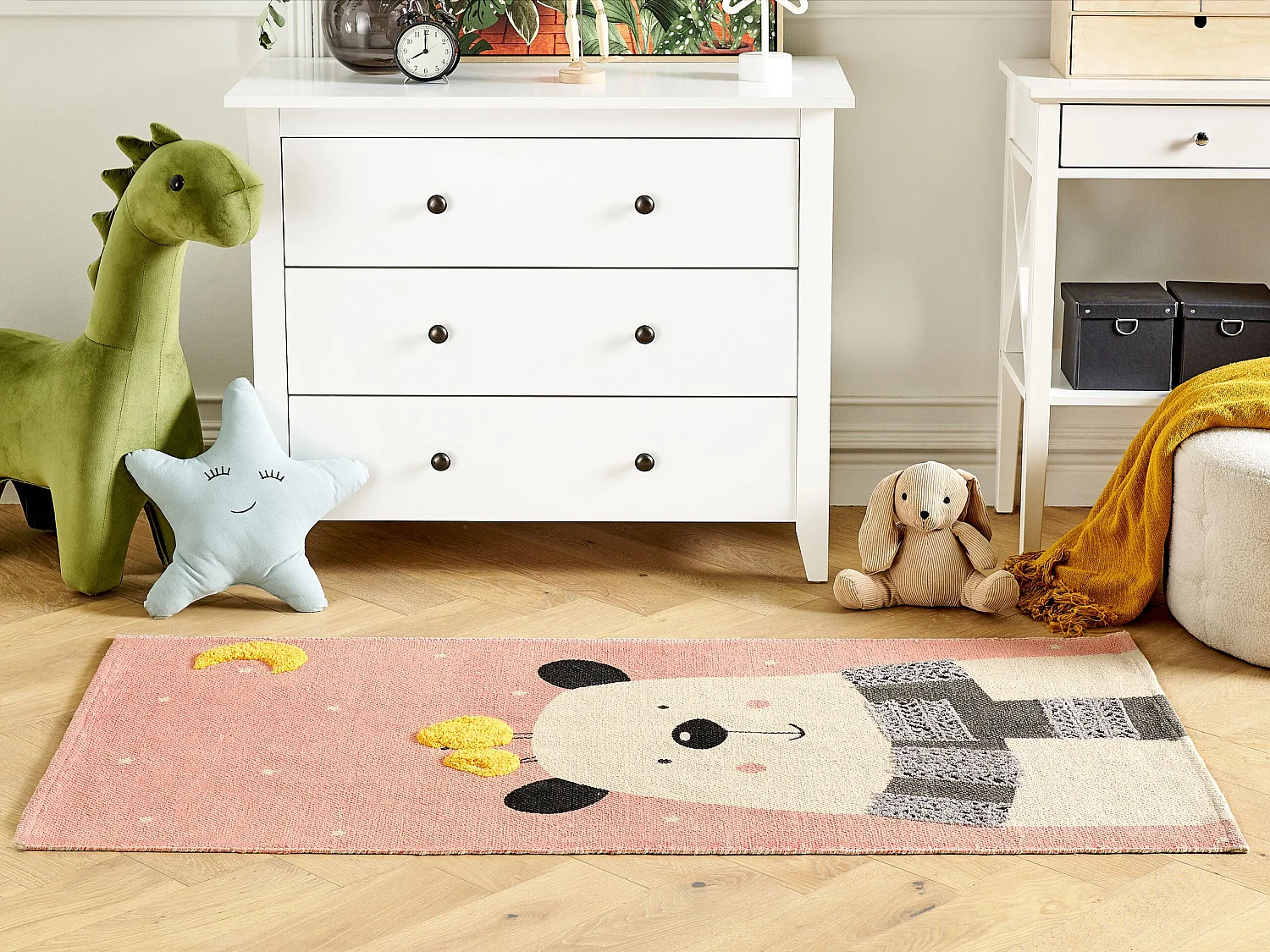 Tapis enfant imprimé ours en coton 80 x 150 cm multicolore TAPAK