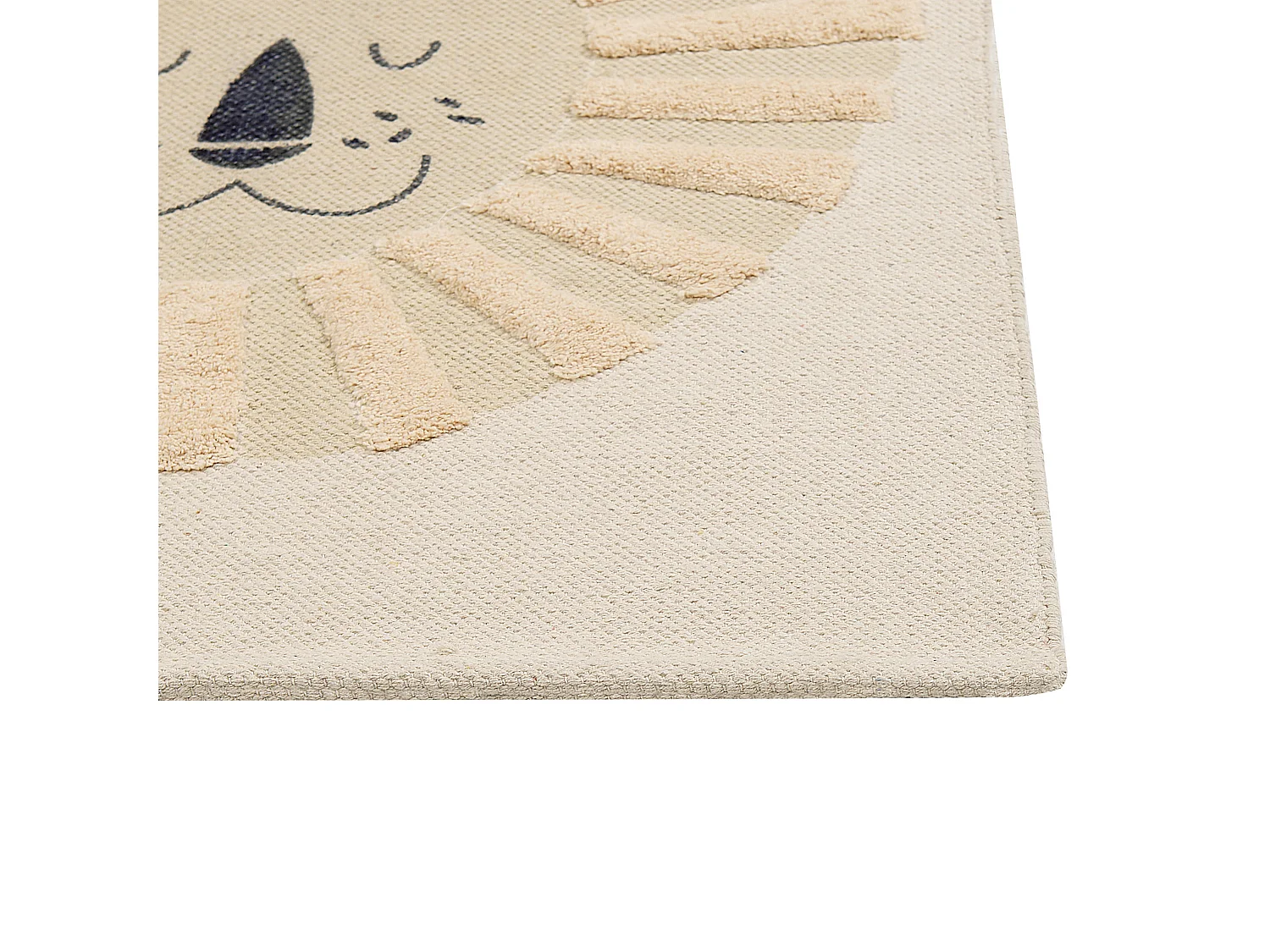 Alfombra de algodón beige motivo león 80 x 150 cm BALARI