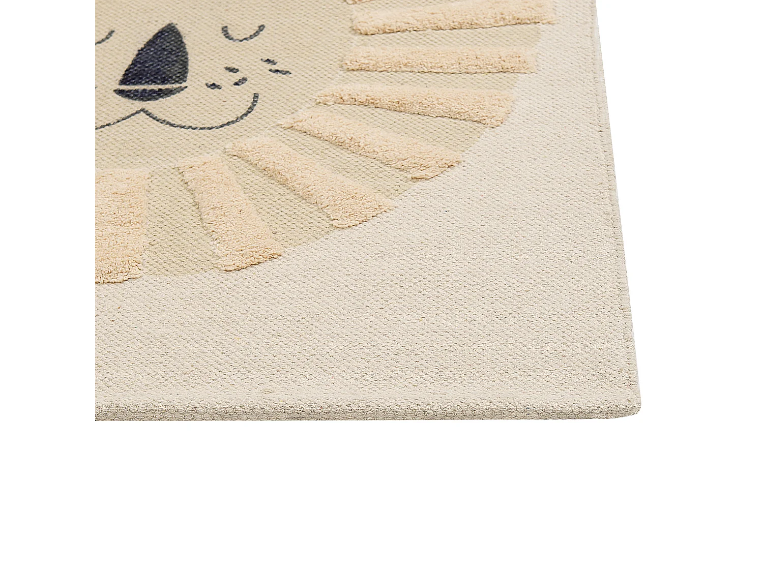 Tapete de algodão creme com motivo de leão 80 x 150 cm BALARI