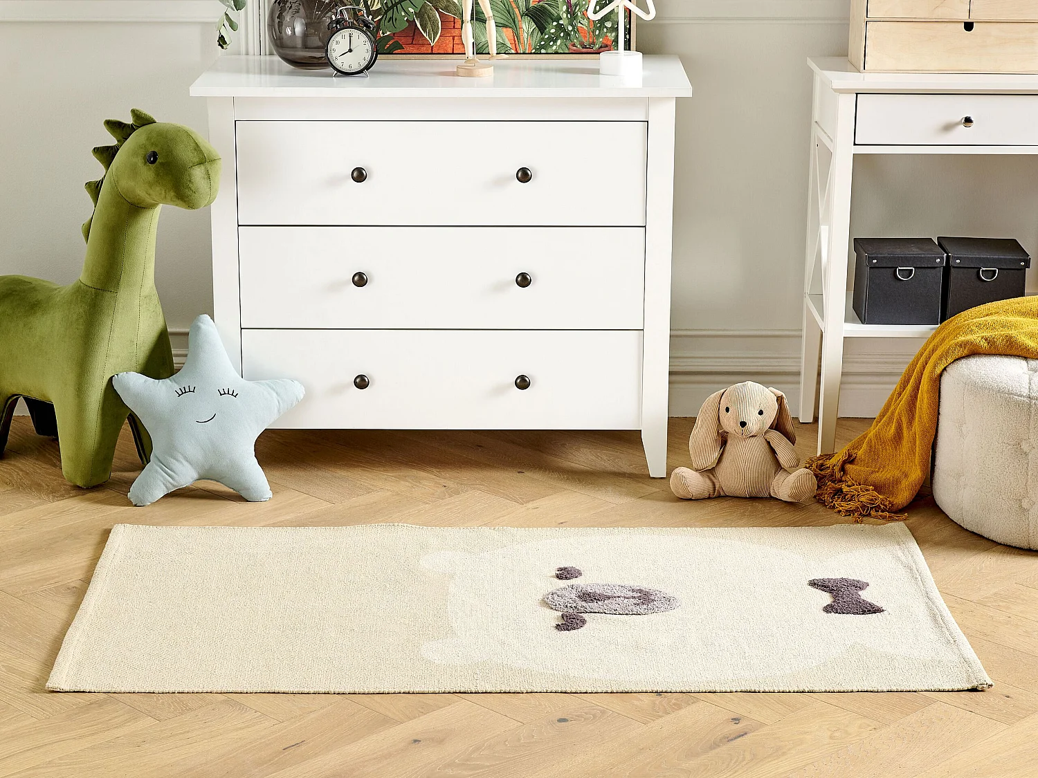 Tapis enfant SIMAU Beige 80 x 150 cm Coton