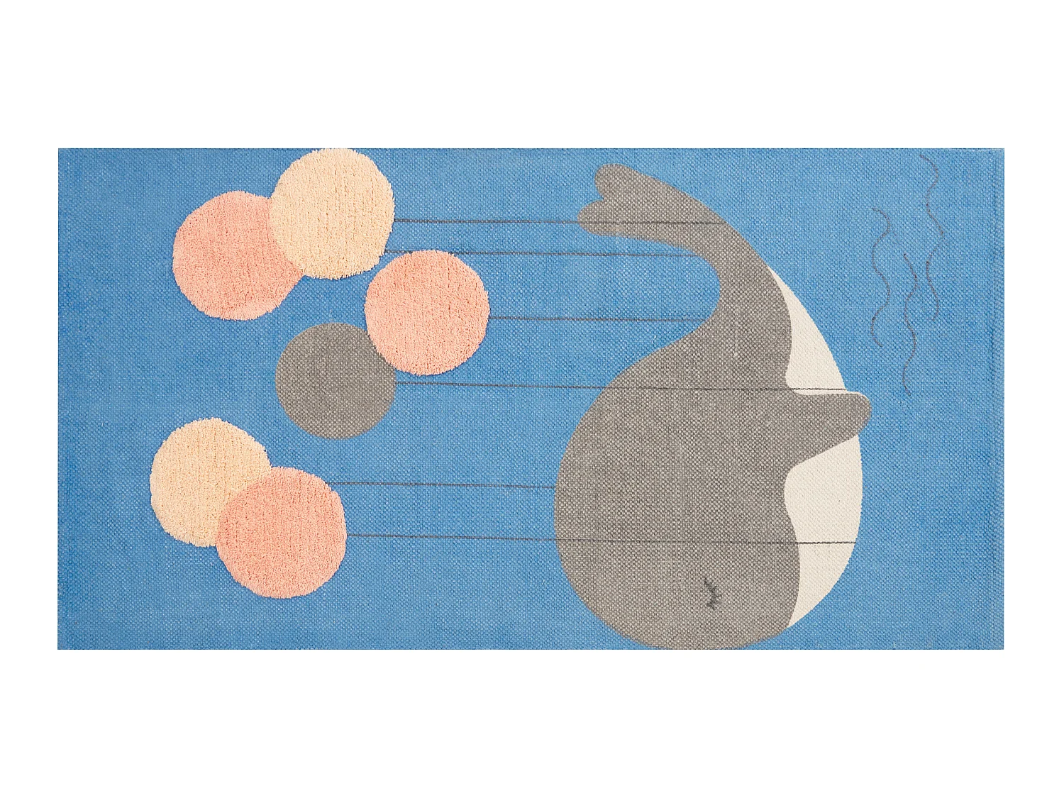 Tapis enfant BALABANG Bleu 80 x 150 cm Coton