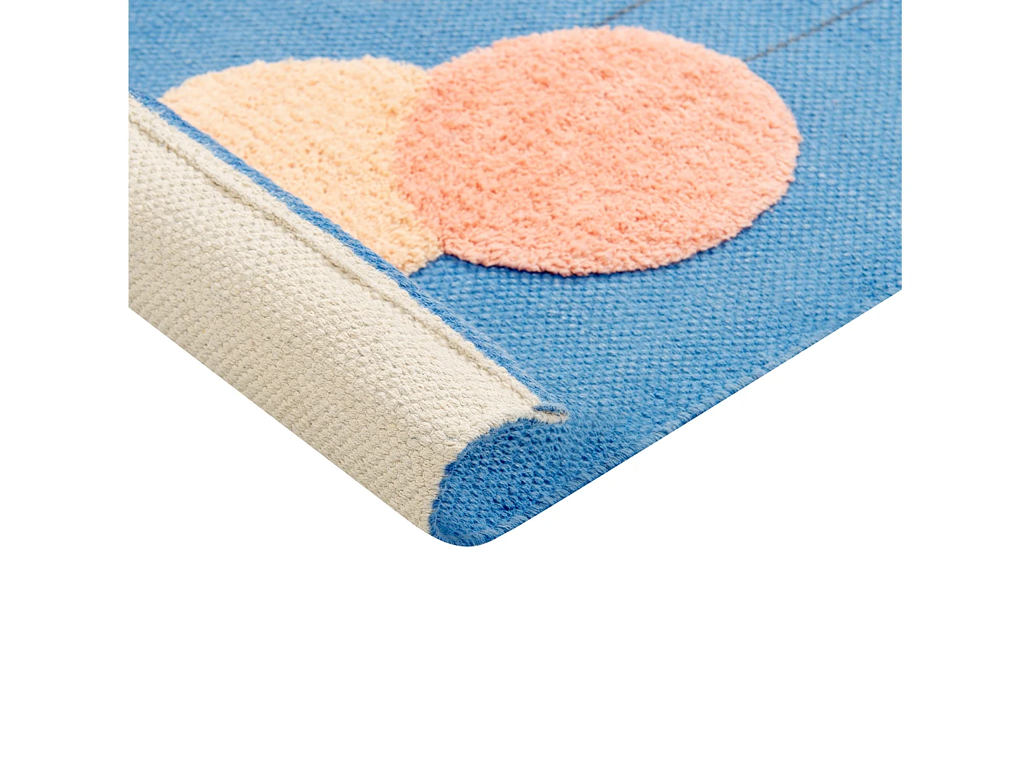 Alfombra de algodón azul motivo ballena 80 x 150 cm BALABANG