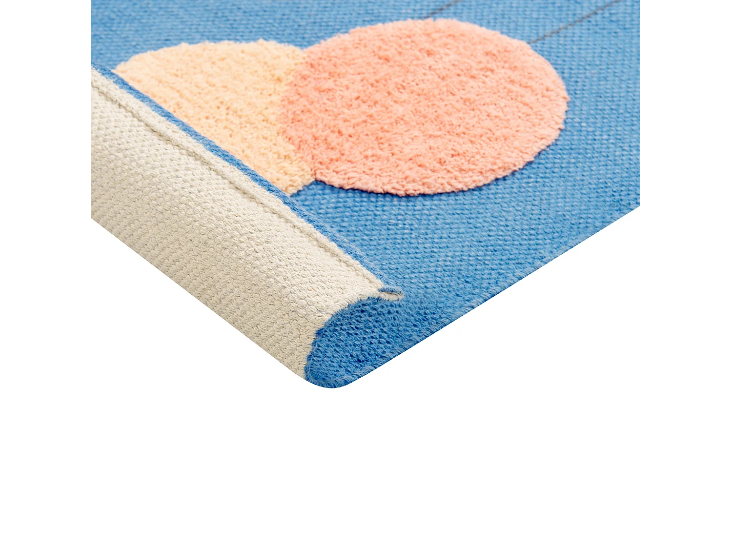 Tappeto per bambini cotone blu motivo balena 80 x 150 cm BALABANG