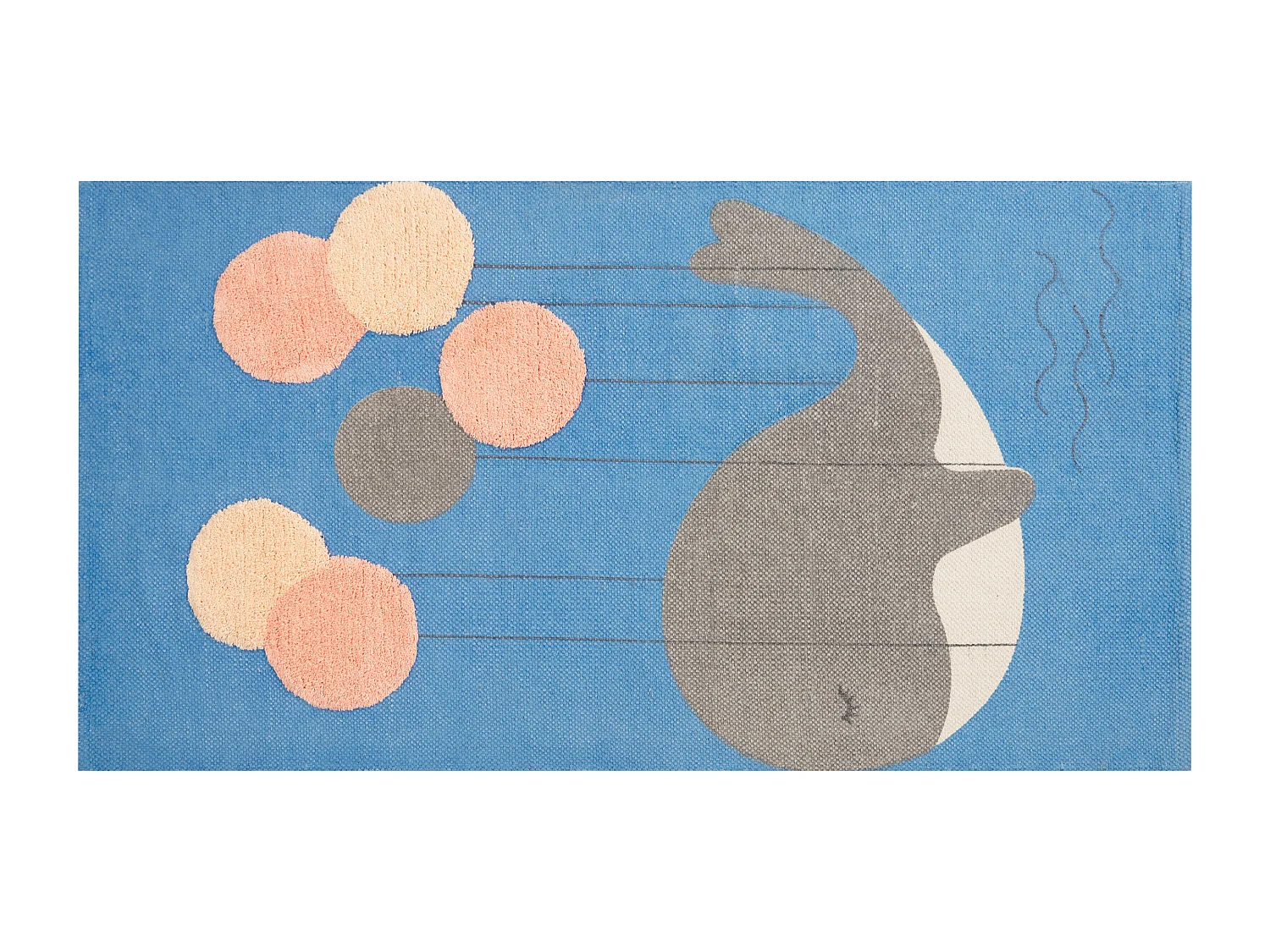 Tapis enfant BALABANG Bleu 80 x 150 cm Coton