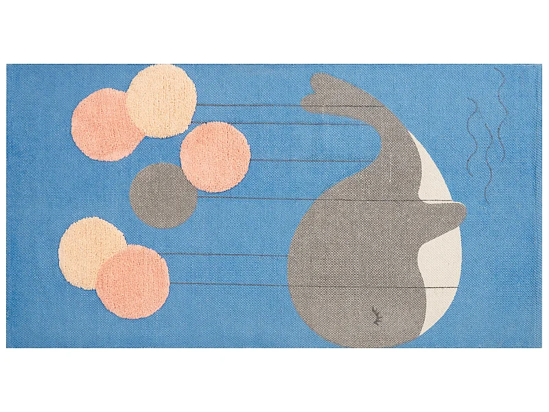Tapis enfant BALABANG Bleu 80 x 150 cm Coton
