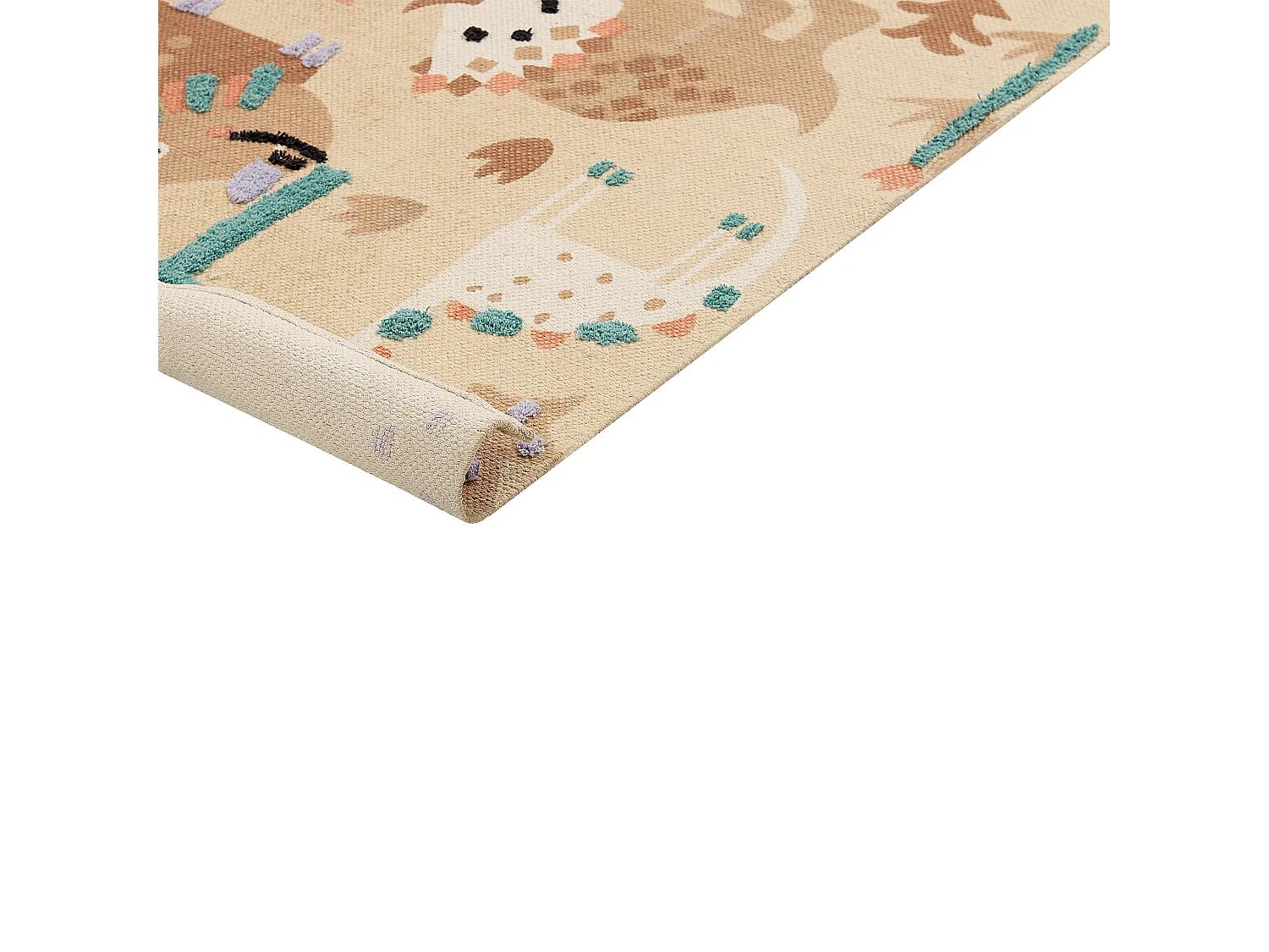 Tapete de algodão multicolor com impressão de dinossauros 80 x 150 cm STABAT