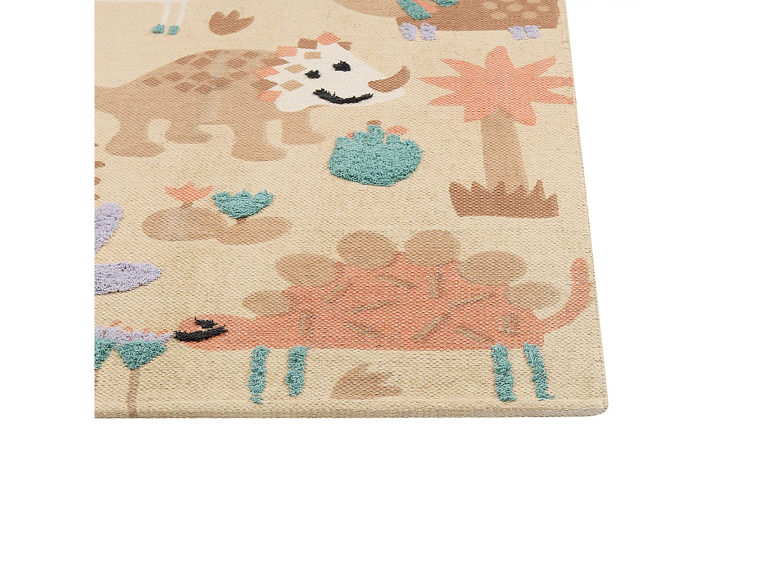 Tapete de algodão multicolor com impressão de dinossauros 80 x 150 cm STABAT