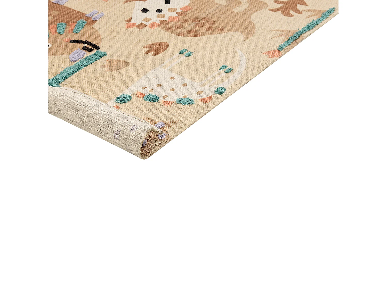 Tapis enfant imprimé dinosaure en coton 80 x 150 cm multicolore STABAT