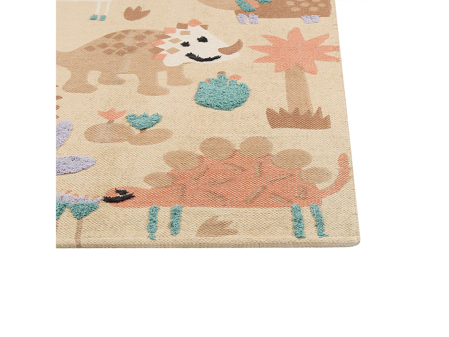 Tapis enfant imprimé dinosaure en coton 80 x 150 cm multicolore STABAT