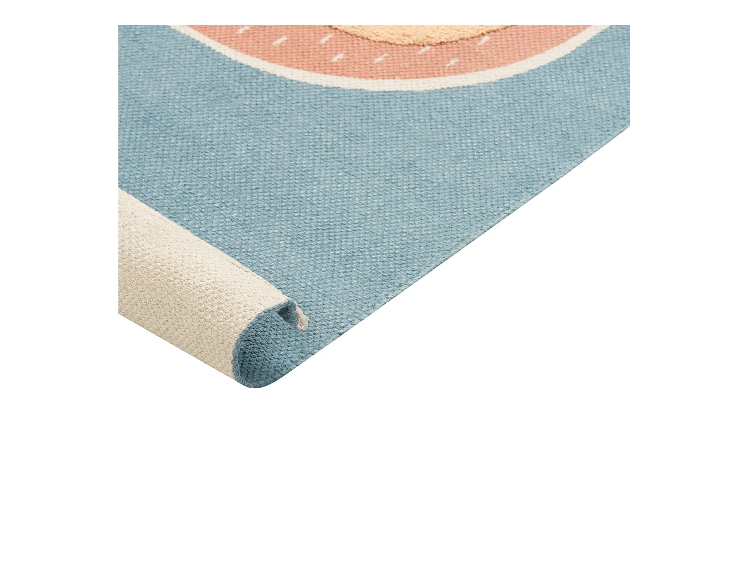 Kinderteppich Baumwolle blau / orange 80 x 150 cm Faultier Kinderzimmer Isak