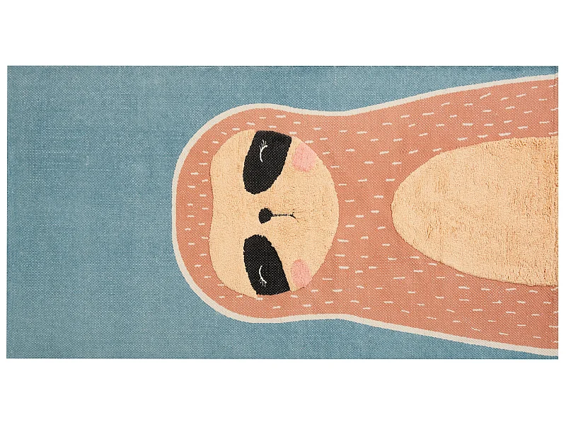 Tappeto per bambini cotone multicolore motivo bradipo 80 x 150 cm ISAK