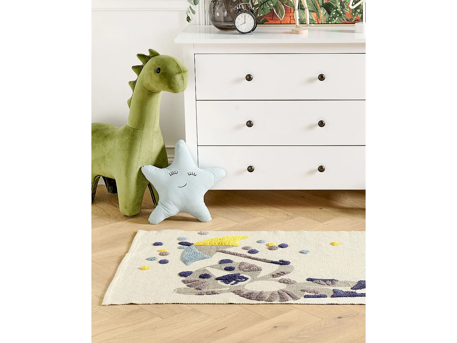 Vloerkleed kat katoen beige 80 x 150 cm SINGKIL