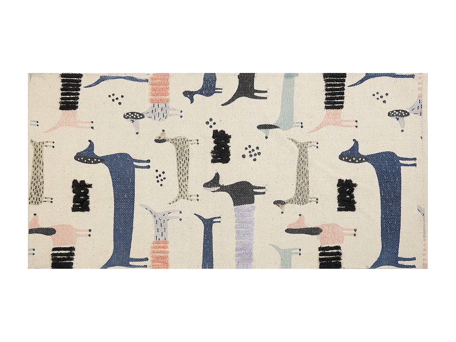Tappeto per bambini cotone multicolore motivo cane 80 x 150 cm TEMIAJ