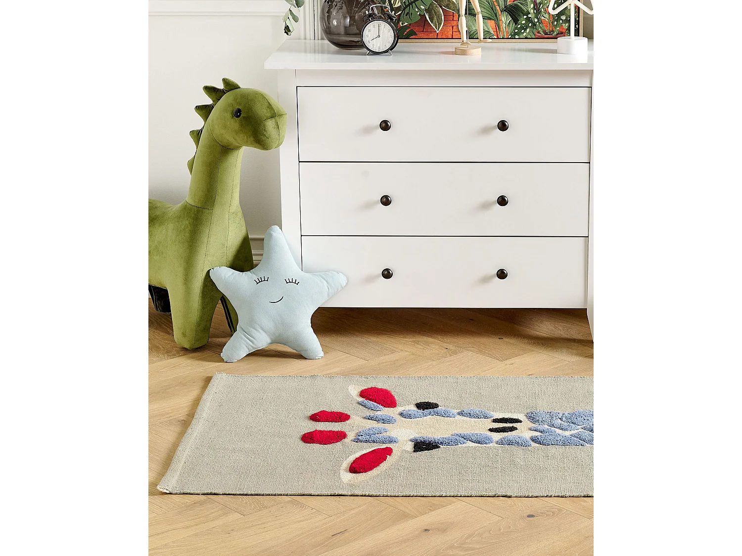 Tapis enfant imprimé girafe en coton 80 x 150 cm multicolore SAKUBO