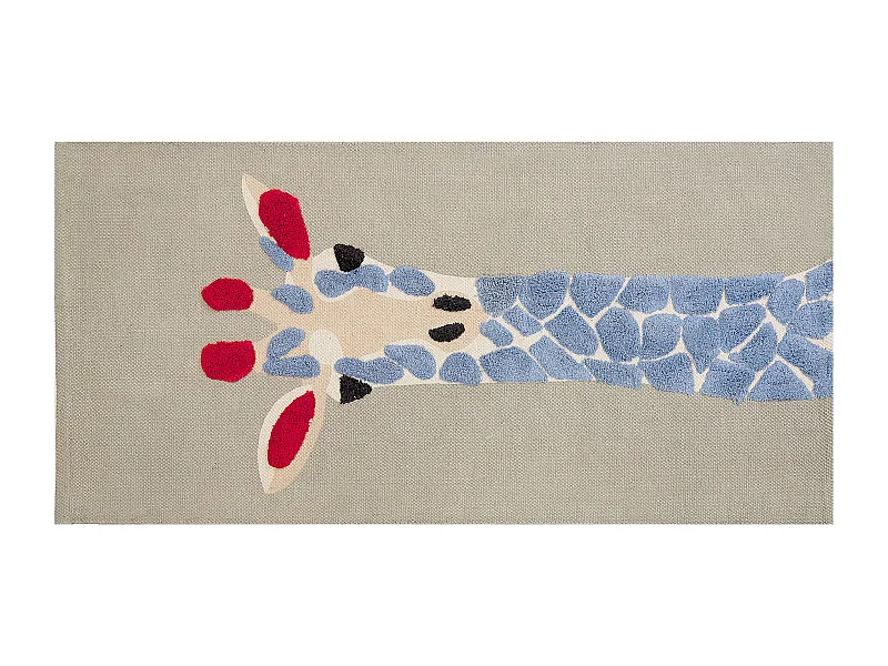 Kinderteppich Baumwolle mehrfarbig 80 x 150 cm Giraffenmotiv SAKUBO