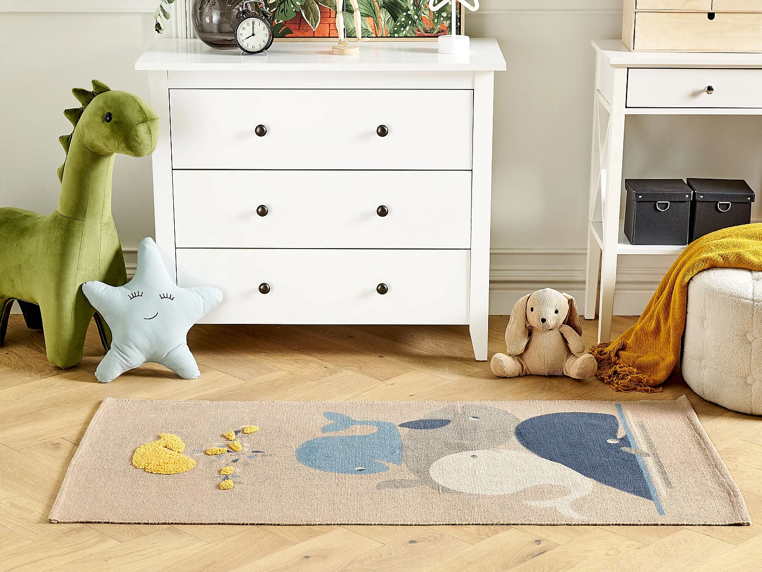 Tapis enfant SEAI Beige 80 x 150 cm Coton