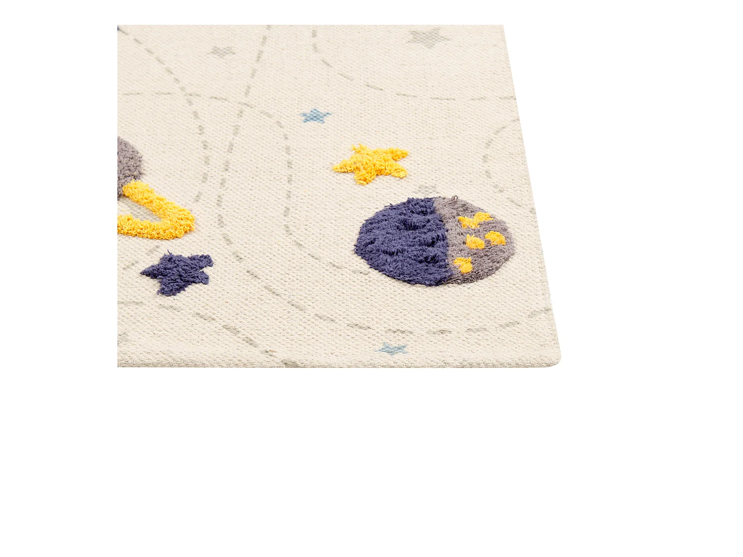 Kinderteppich Baumwolle beige / bunt 80 x 150 cm Planeten Kinderzimmer Langsa