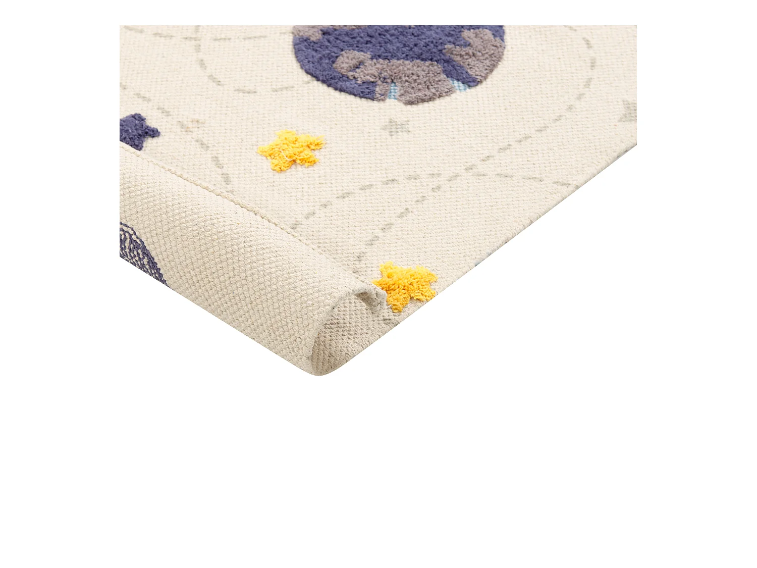 Kinderteppich Baumwolle beige / bunt 80 x 150 cm Planeten Kinderzimmer Langsa