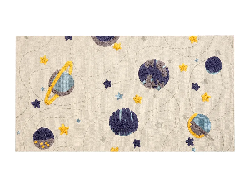 Alfombra de algodón multicolor motivo galaxia 80 x 150 cm LANGSA