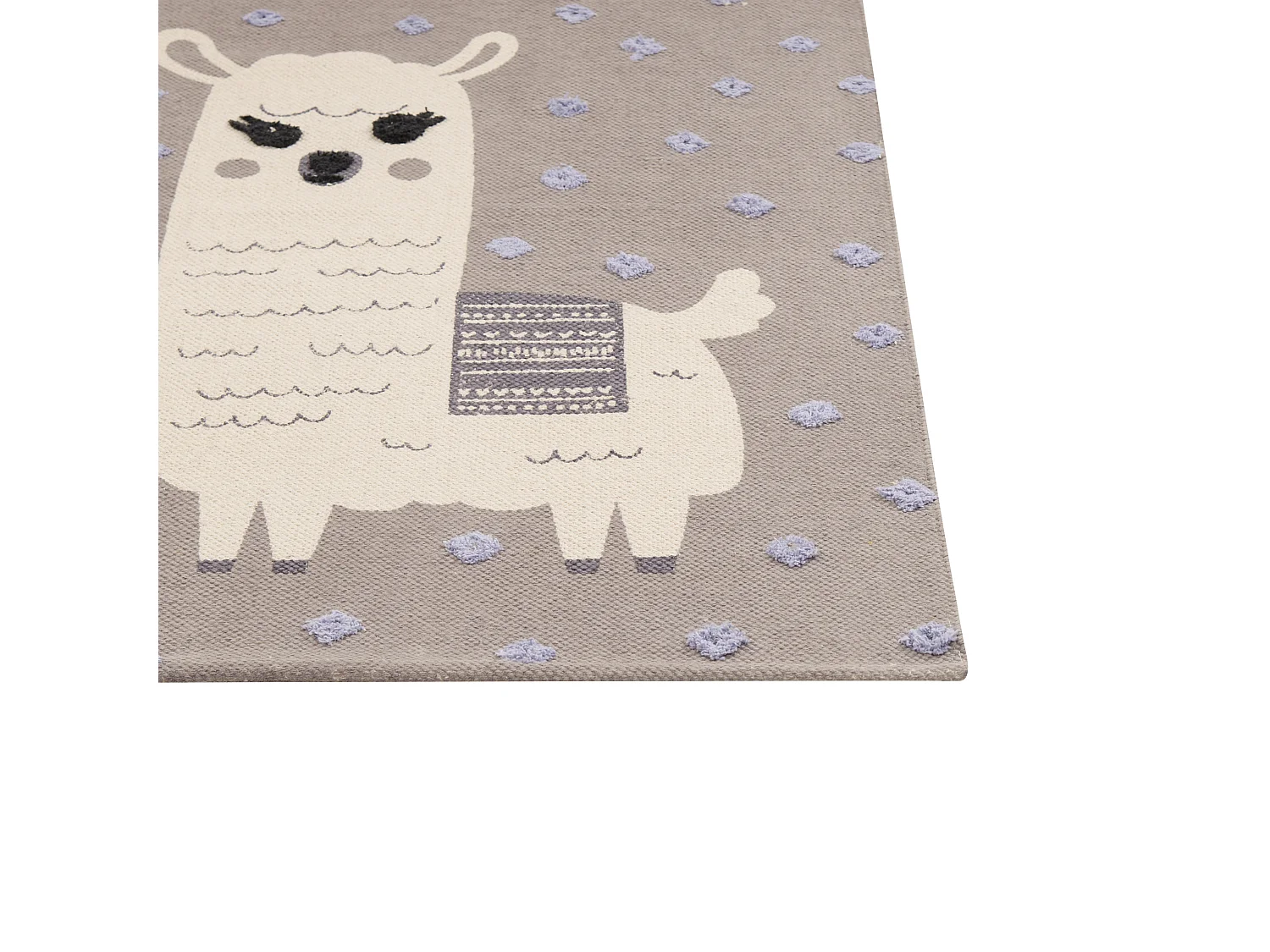 Tapis enfant imprimé lama en coton 80 x 150 cm marron LUBUK
