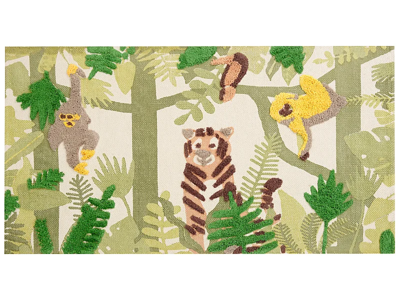 Tapis enfant JANHTO Vert 80 x 150 cm Coton