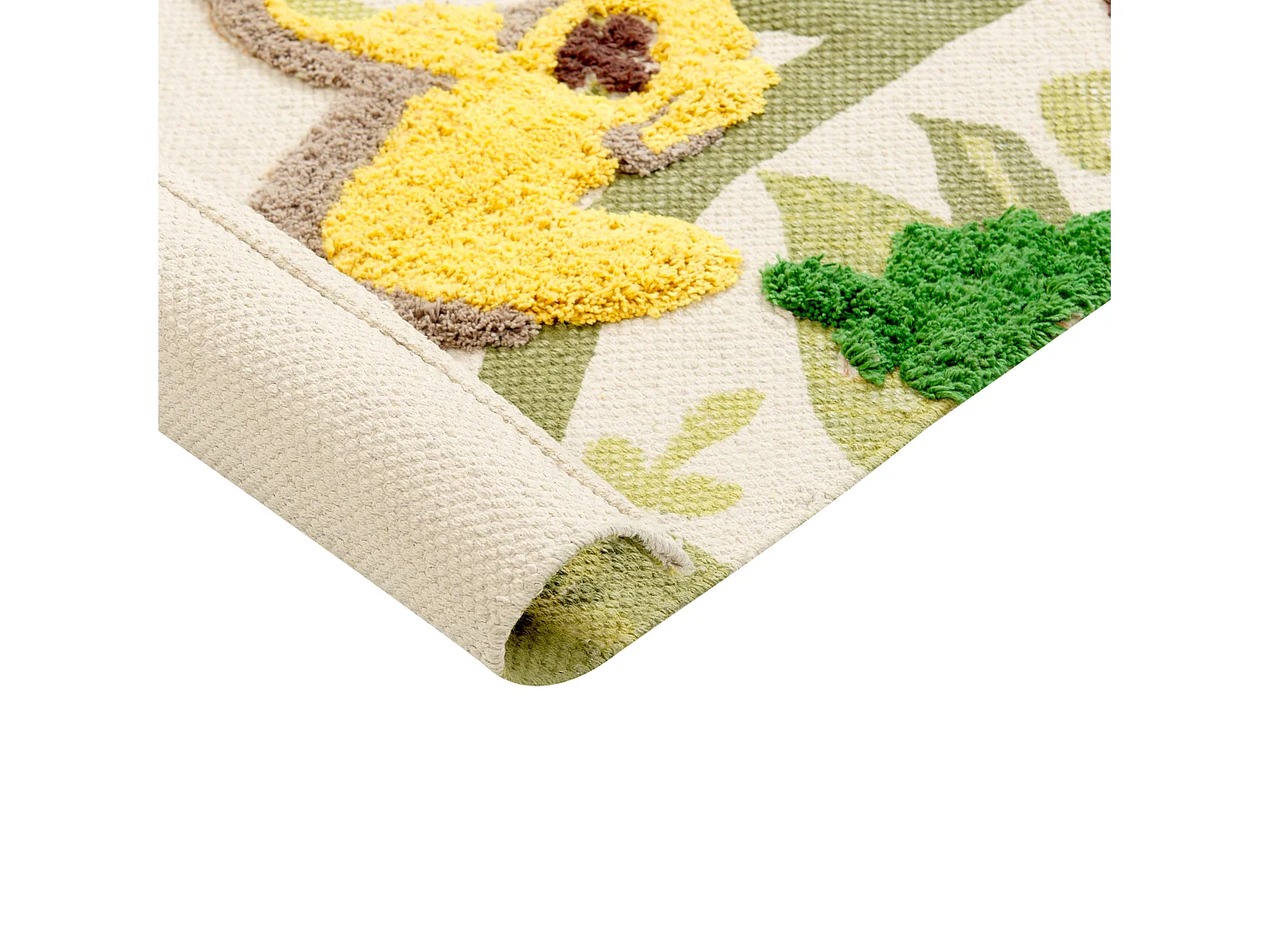 Kinderteppich Baumwolle grün/bunt 80 x 150 cm Dschungelmotiv Kinderzimmer Janhto