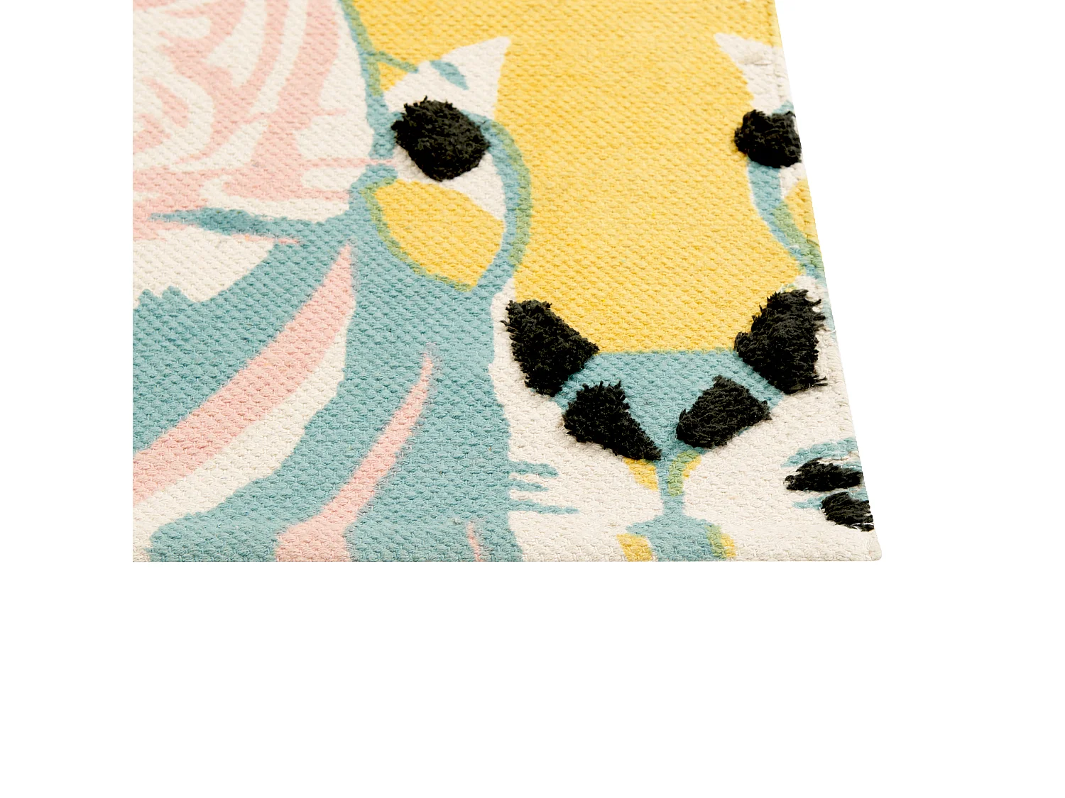 Dywan dziecięcy bawełniany motyw zwierzęcy 80 x 150 cm wielokolorowy TUTUT