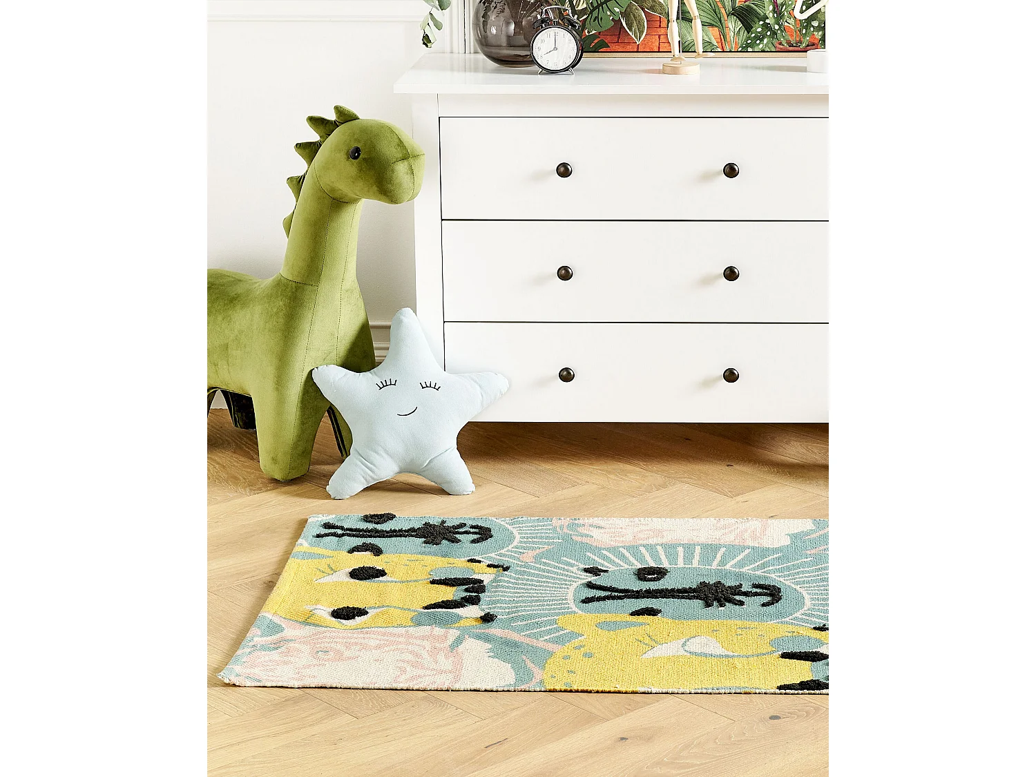 Kinderteppich Baumwolle mehrfarbig 80 x 150 cm Tiermotiv TUTUT