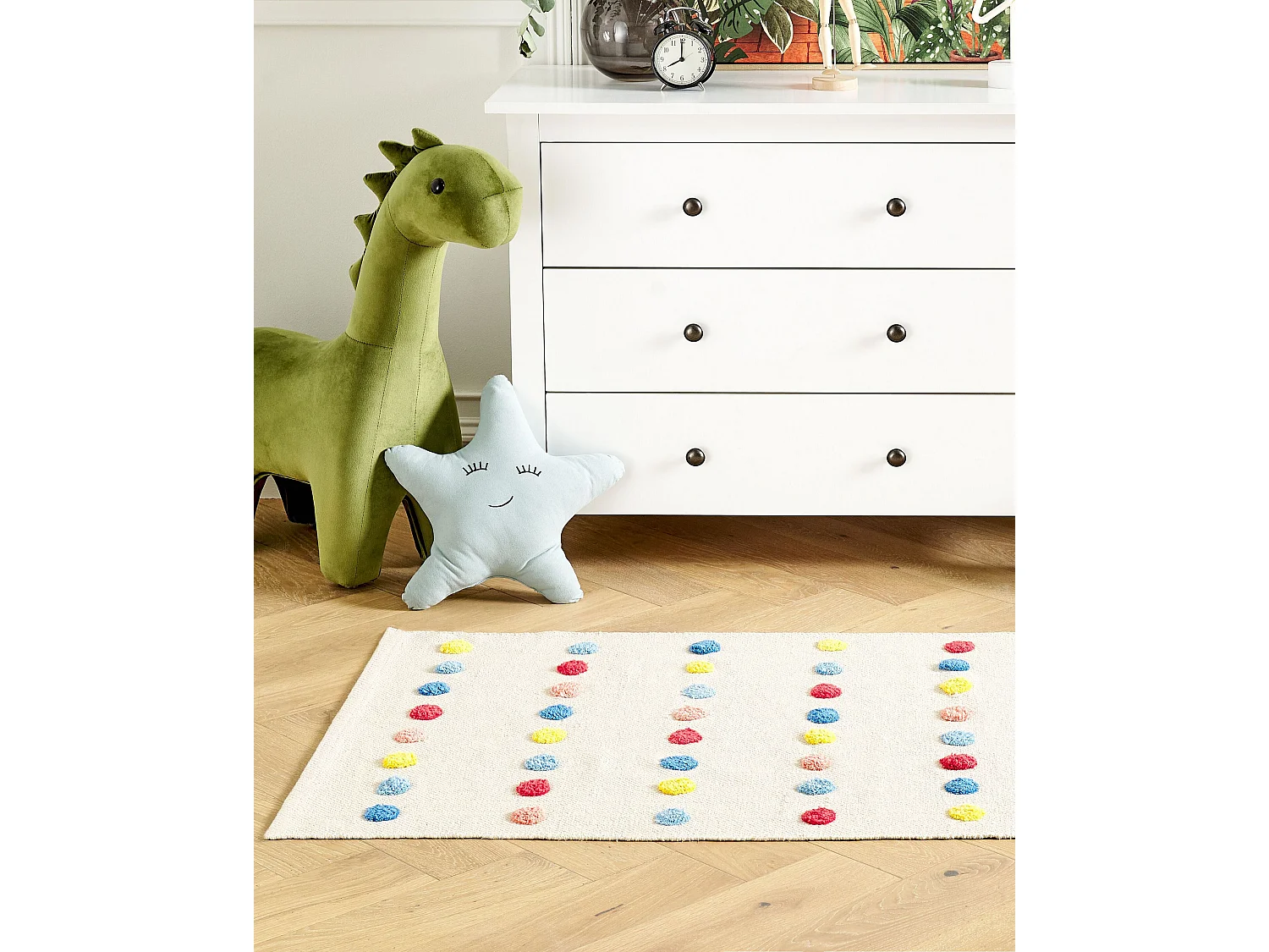 Tapis enfant en coton 80 x 150 cm multicolore LELES