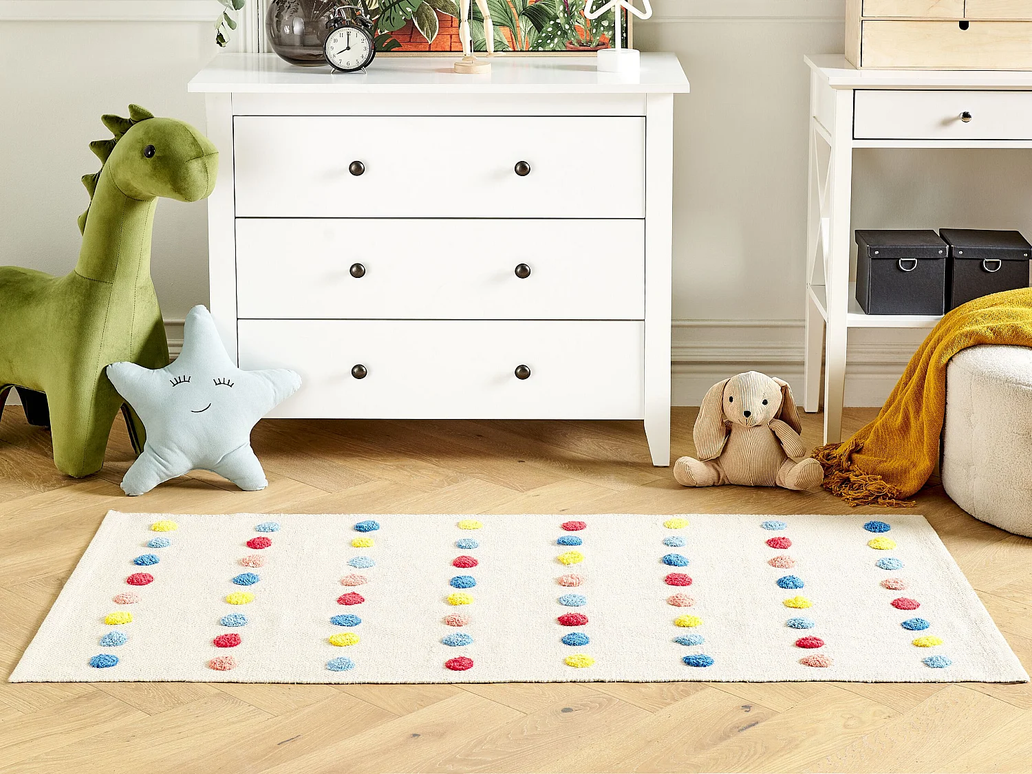 Tapis enfant en coton 80 x 150 cm multicolore LELES