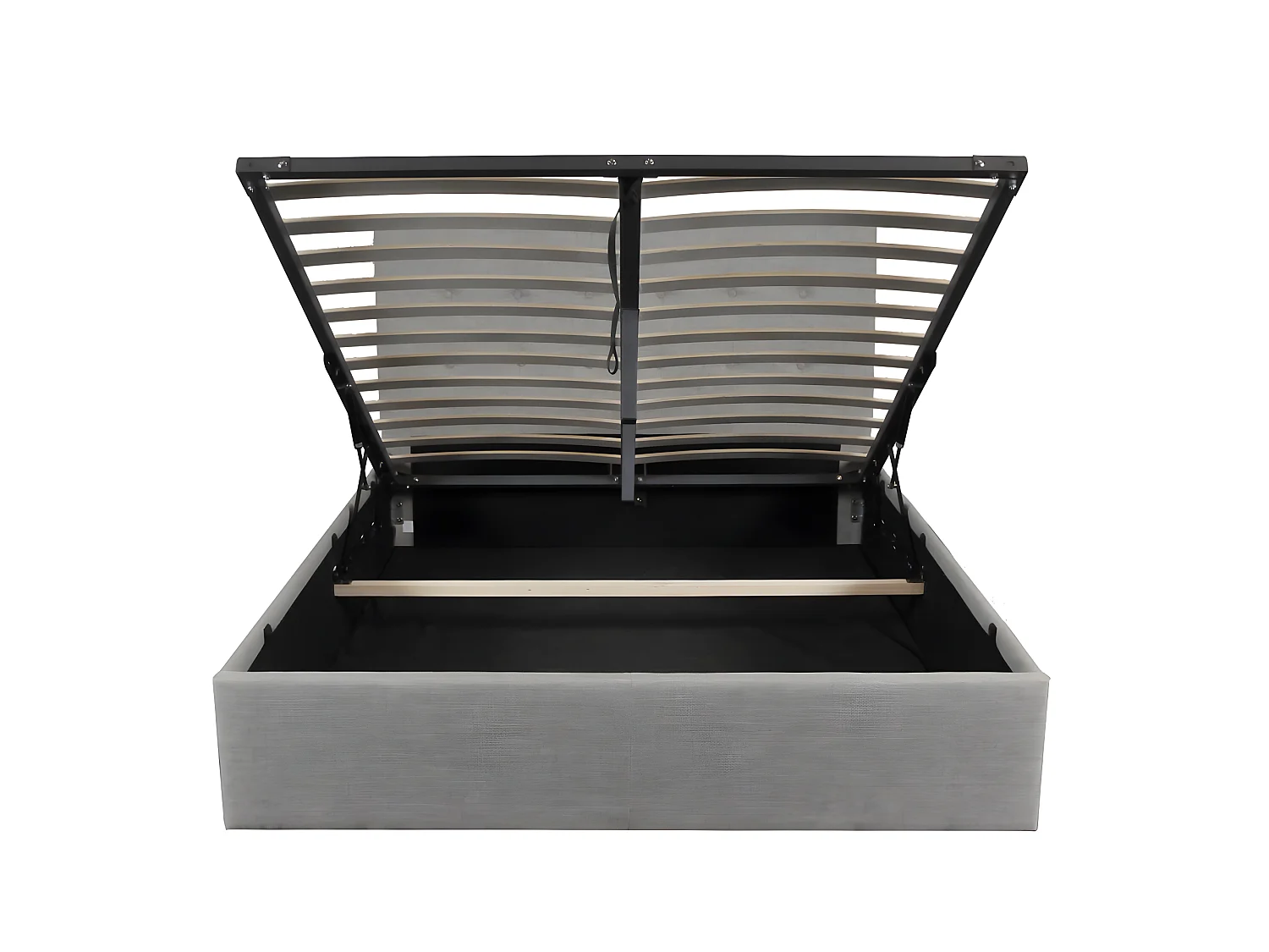 Lit coffre PARMA 160x200 + 1 sommier / Gris clair