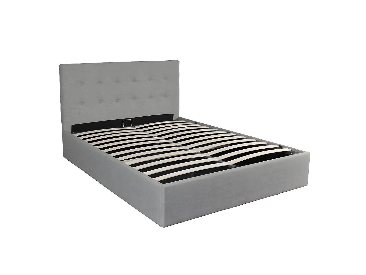 Lit coffre PARMA 160x200 + 1 sommier / Gris clair