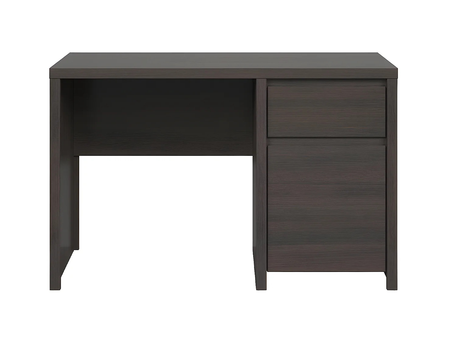 Bureau 1 porte 1 tiroir Soren Bois Wengé