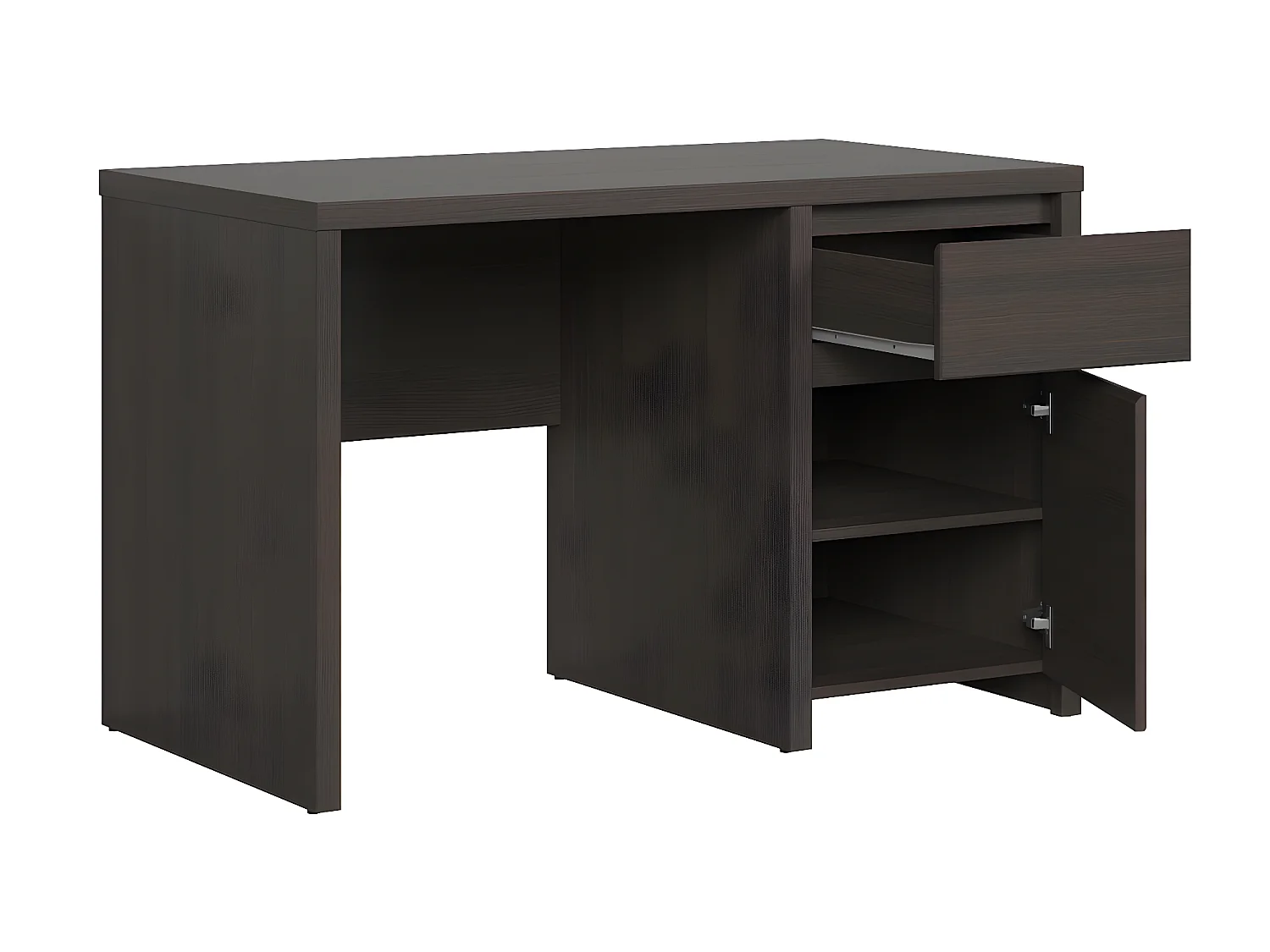 Bureau 1 porte 1 tiroir Soren Bois Wengé