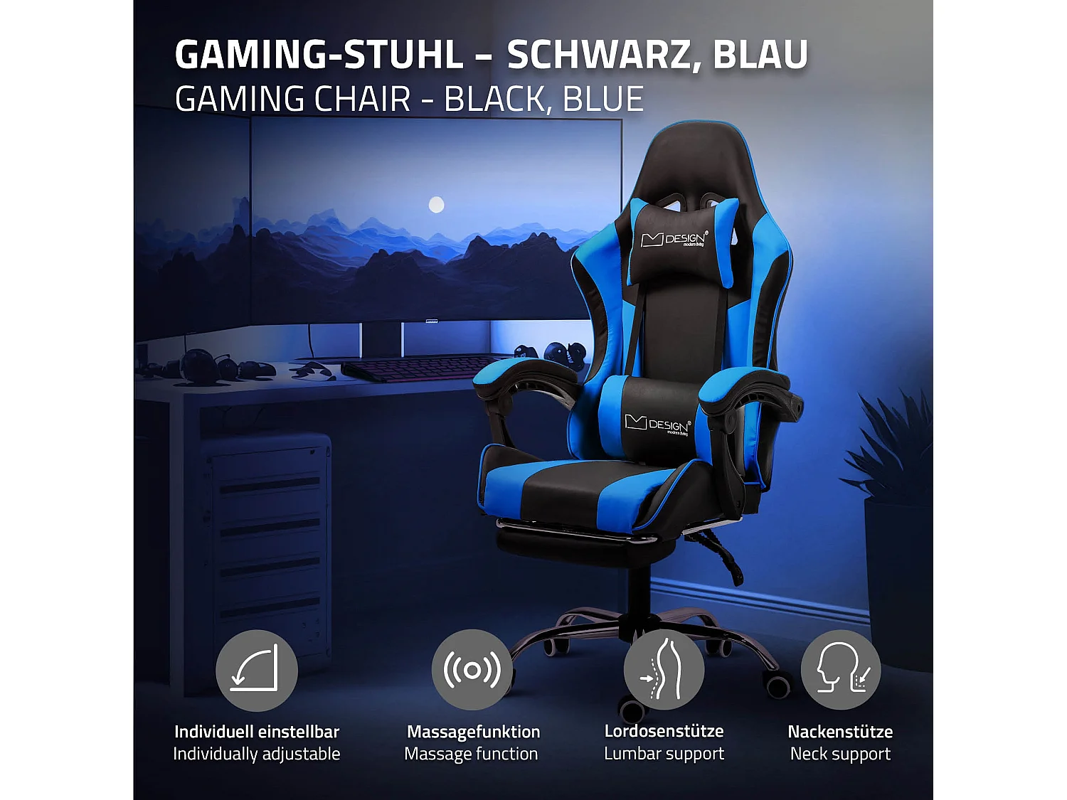 Massage Gaming Chair Chaise de bureau Racing Chaise de bureau Gaming Chair Régla