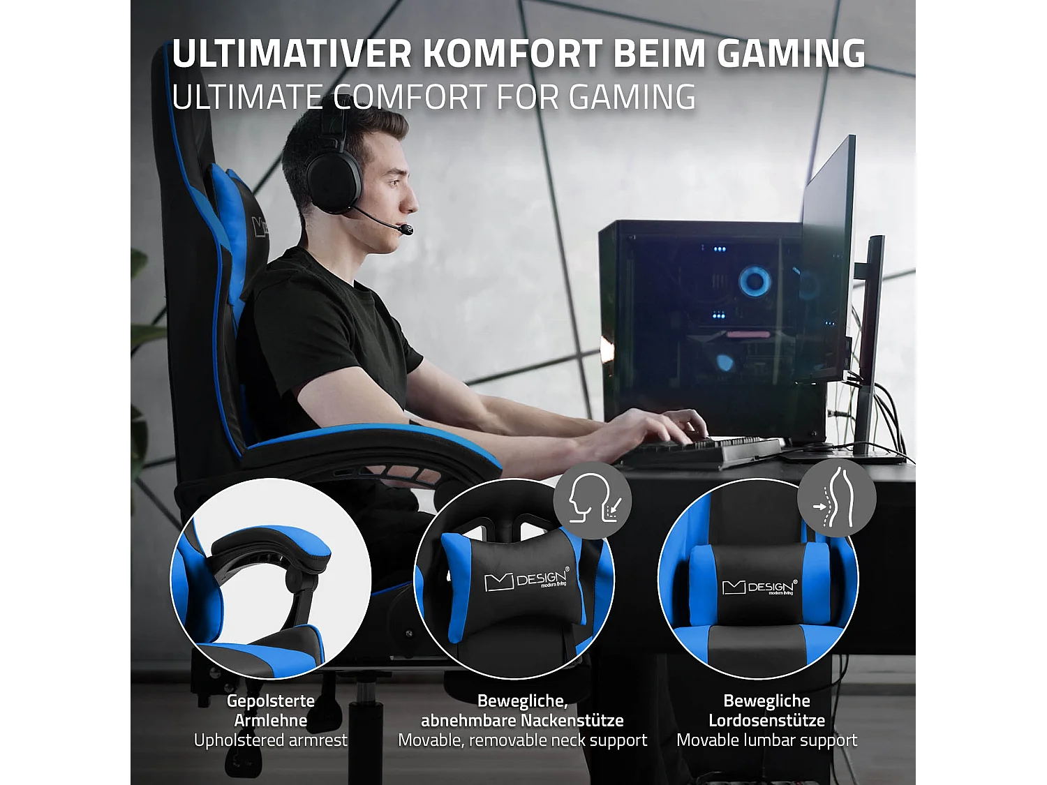 Massage Gaming Chair Chaise de bureau Racing Chaise de bureau Gaming Chair Régla