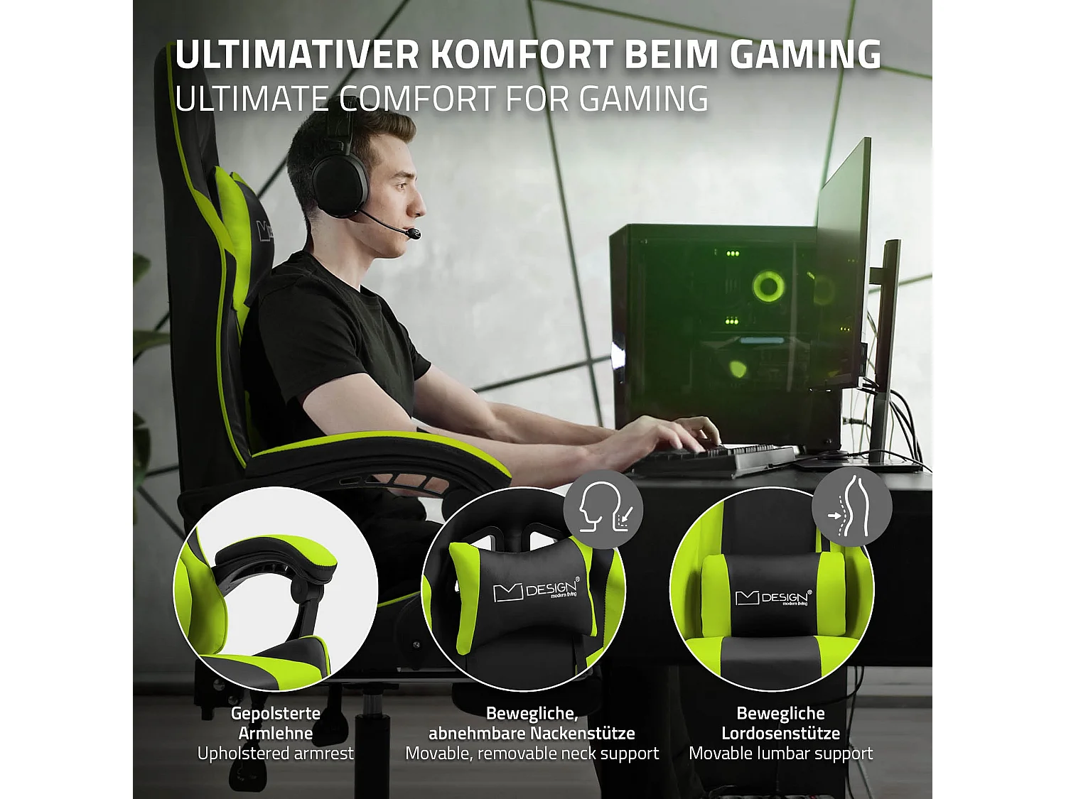 Sedia da gioco massaggiante Sedia da ufficio Sedia da scrivania da corsa Sedia d