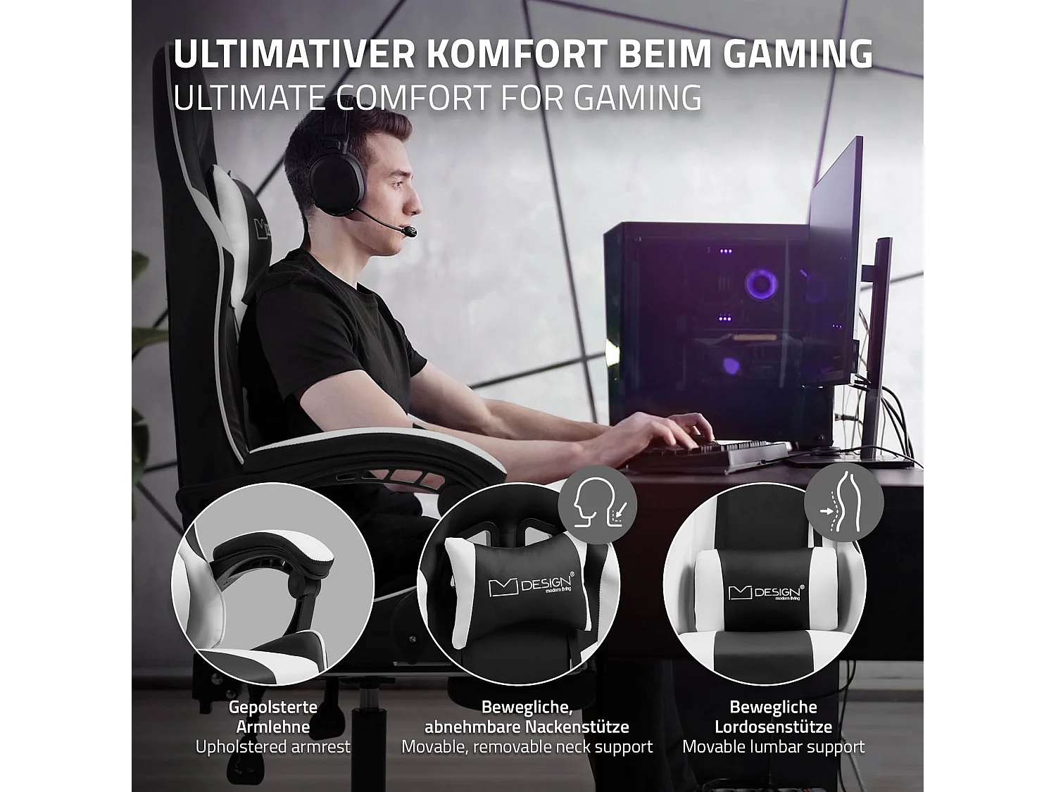 Massage Gaming Chair Chaise de bureau Racing Chaise de bureau Gaming Chair Régla