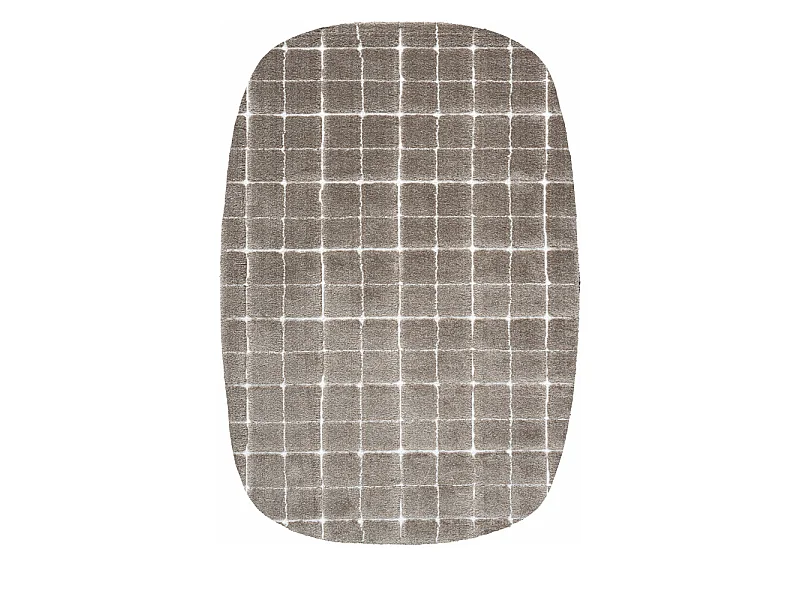 Byron VII - Tapis contemporain ovale -  Taupe - 160x230cm