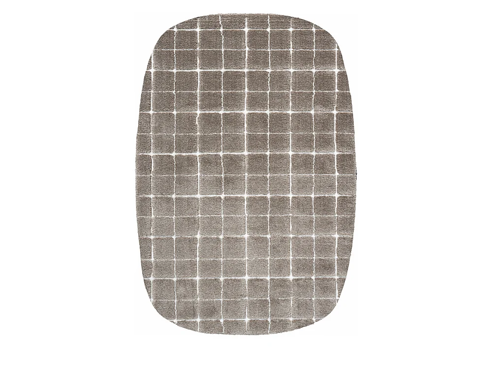 Byron VII - Tapis contemporain ovale -  Taupe - 160x230cm