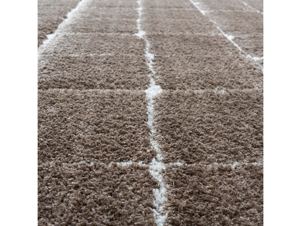 Byron VII - Tapis contemporain ovale -  Taupe - 160x230cm