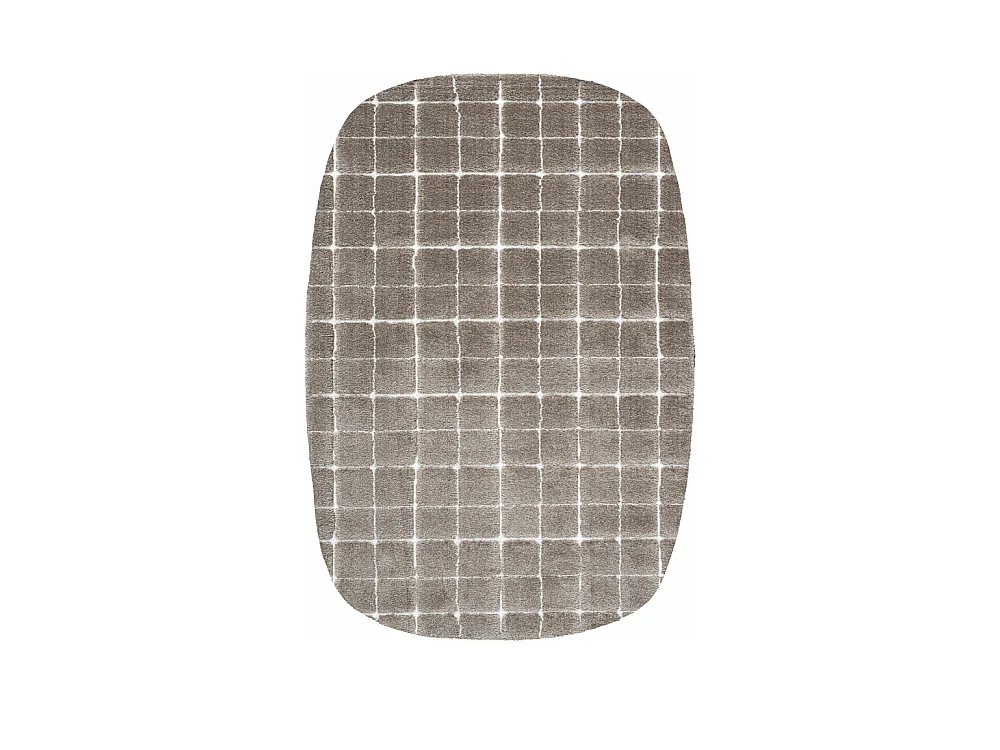 Byron VII - Tapis contemporain ovale -  Taupe - 160x230cm