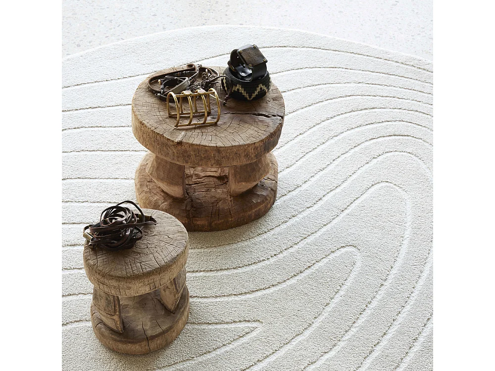 Elliott I - Tapis contemporain de forme organique -  Écru - 200x290cm