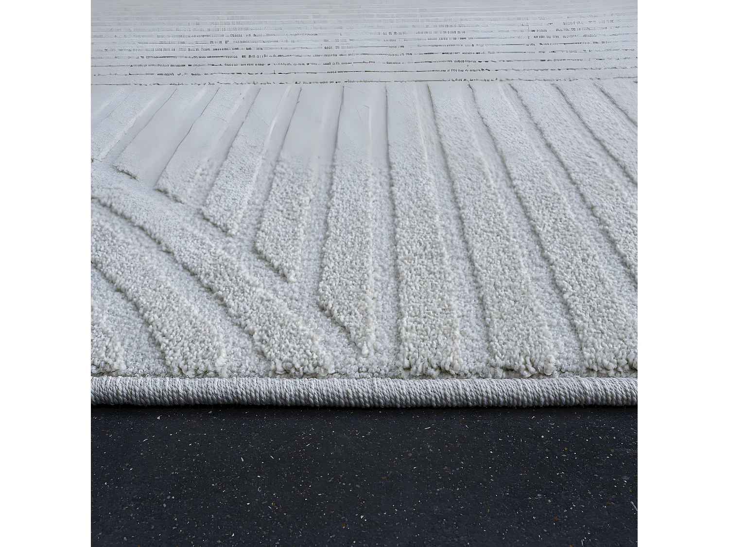 Hills - Tapis contemporain à motif géométrique -  Écru - 160x230cm