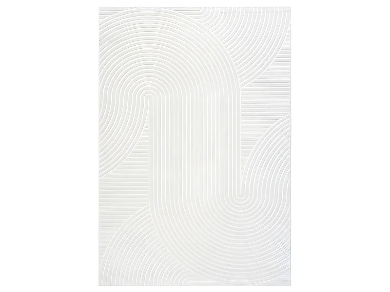 Hills - Tapis contemporain à motif géométrique -  Écru - 160x230cm