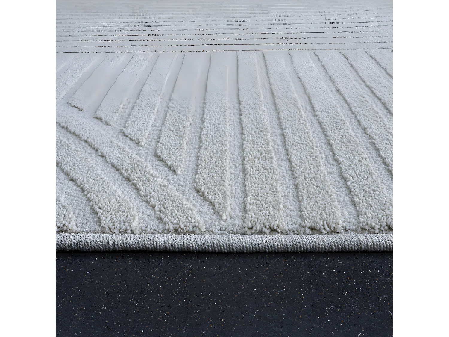 Hills - Tapis contemporain à motif géométrique -  Écru - 200x290cm