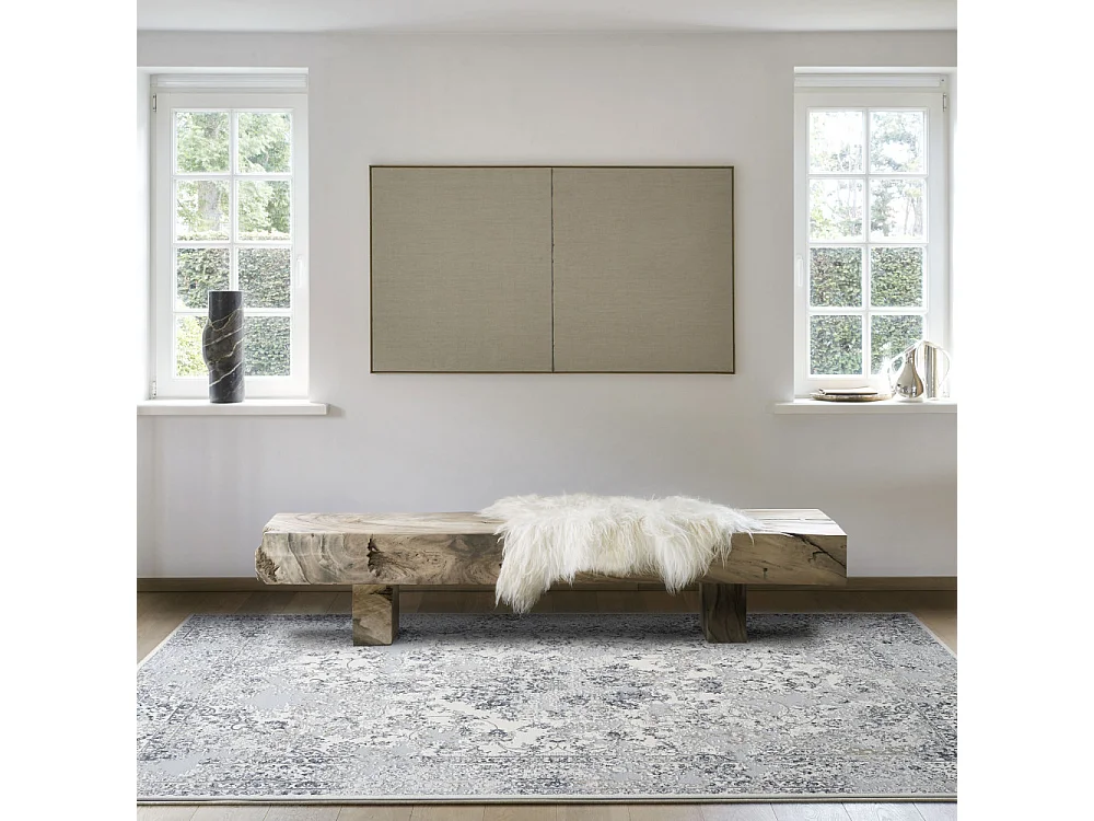 Augusta - Tapis d’inspiration vintage -  Gris - 200x290cm