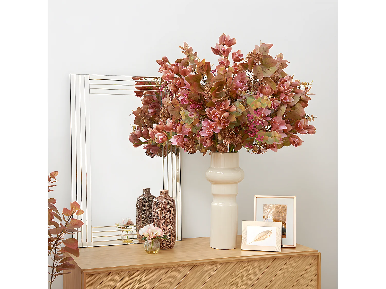 Tige d'Orchidée Cymbidium - Rose / 100 cm