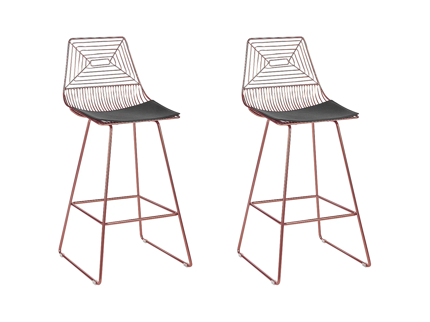 Lot de 2 chaises de bar BISBEE Métal Rose doré
