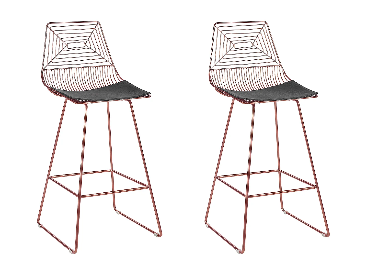 Lot de 2 chaises de bar BISBEE Métal Rose doré